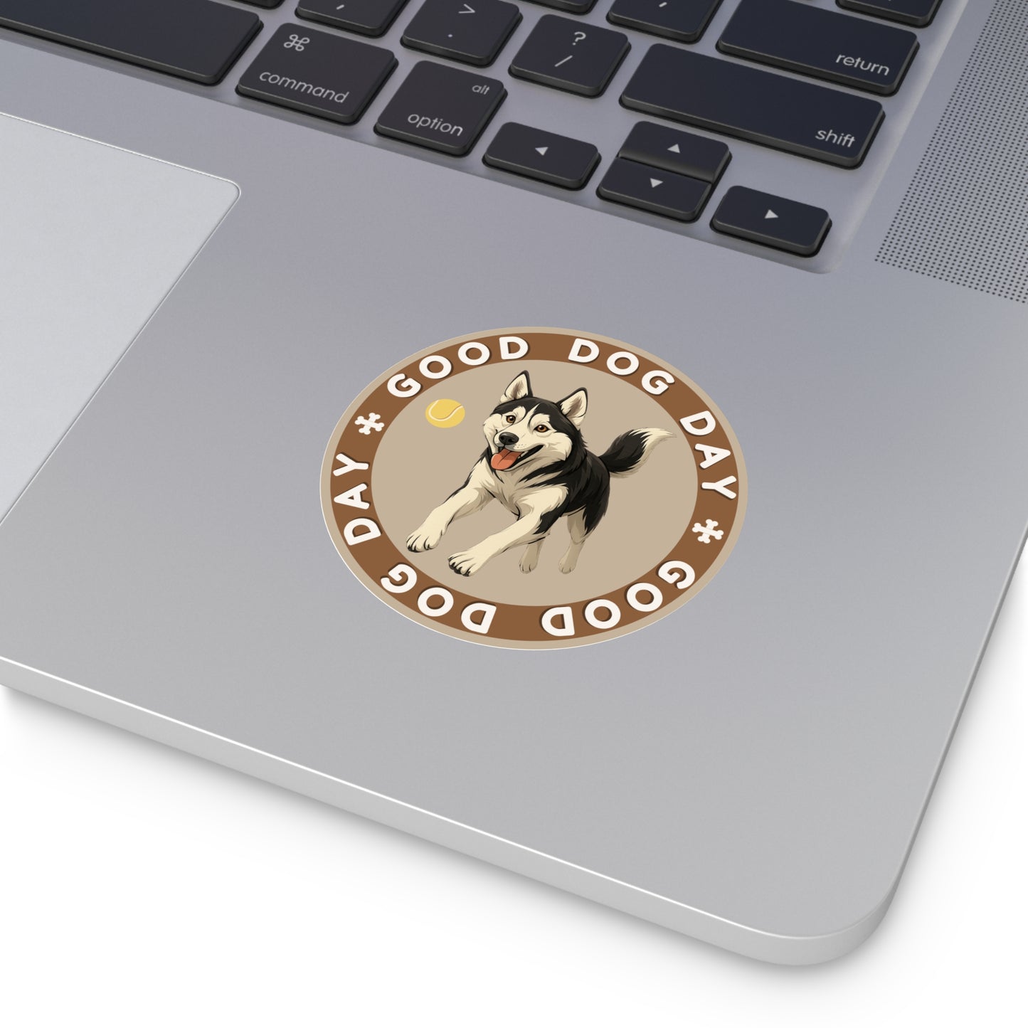 Good Dog Day Husky 3"x3" Sticker – Driftwood & Bark