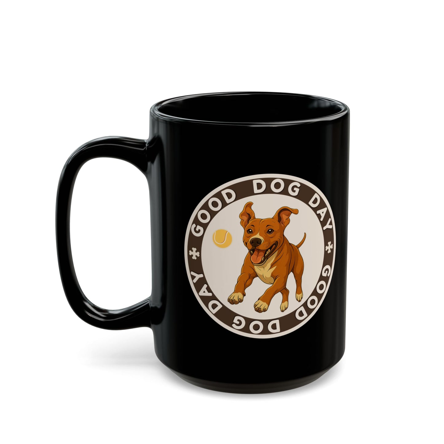 Good Dog Day Pit Bull Black Mug – Coffee & Cream