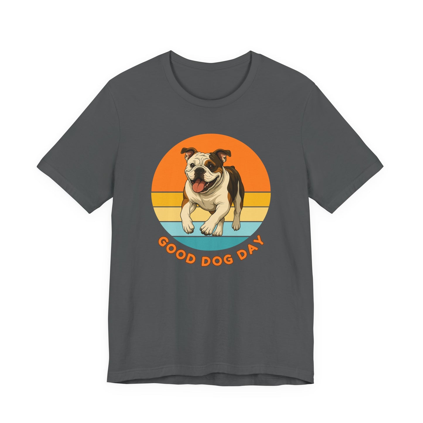 Good Dog Day Bulldog – Saddle & Biscuit – Retro Sunset