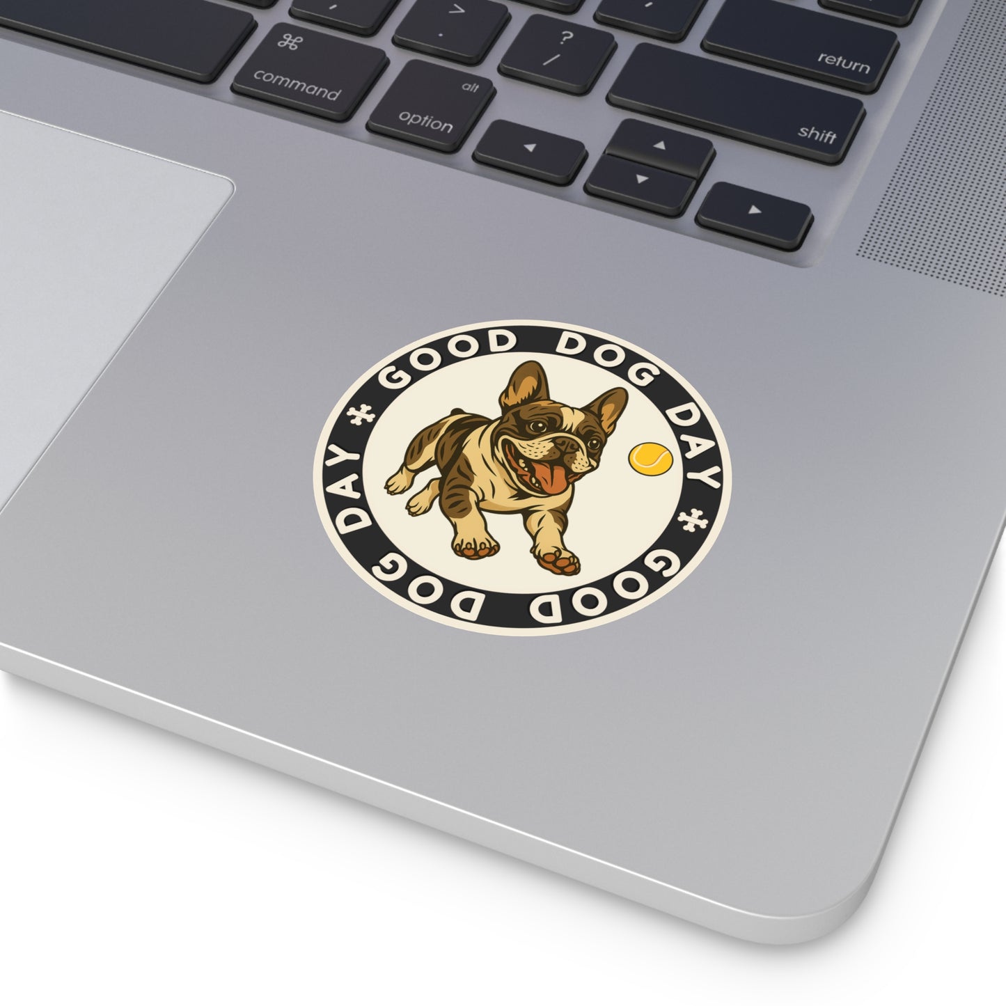 Good Dog Day French Bulldog 3"x3" Sticker – Cream & Charcoal