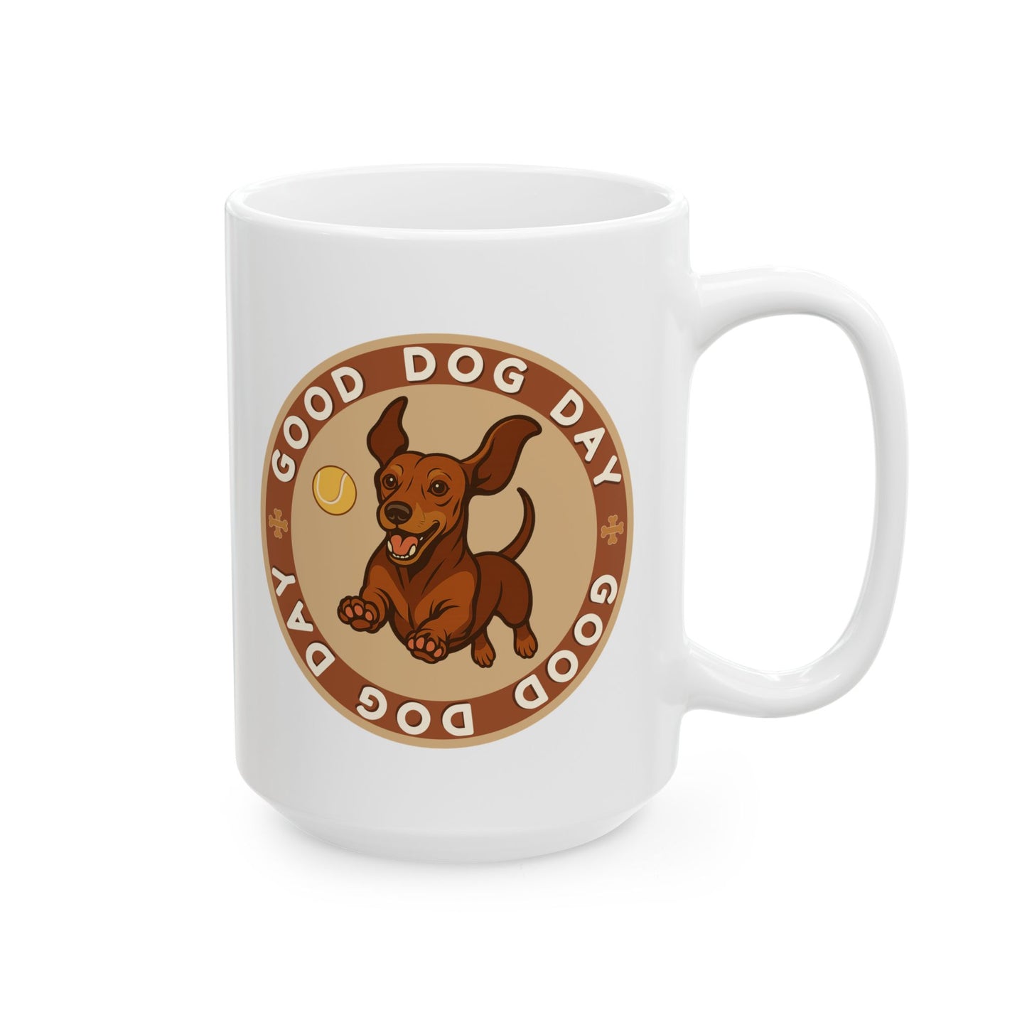Good Dog Day Dachshund Mug – Deep Brown & Caramel