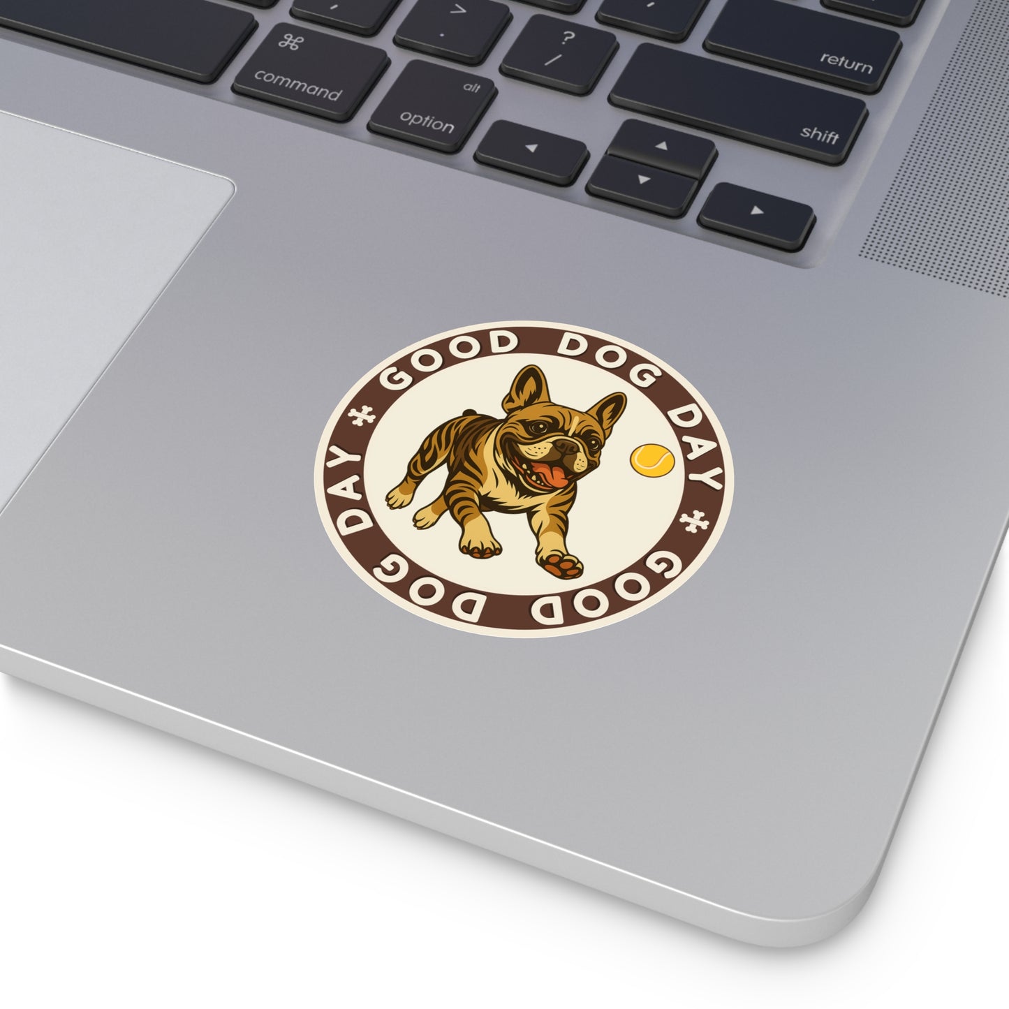 Good Dog Day French Bulldog 3"x3" Sticker– Brown Sugar & Cream
