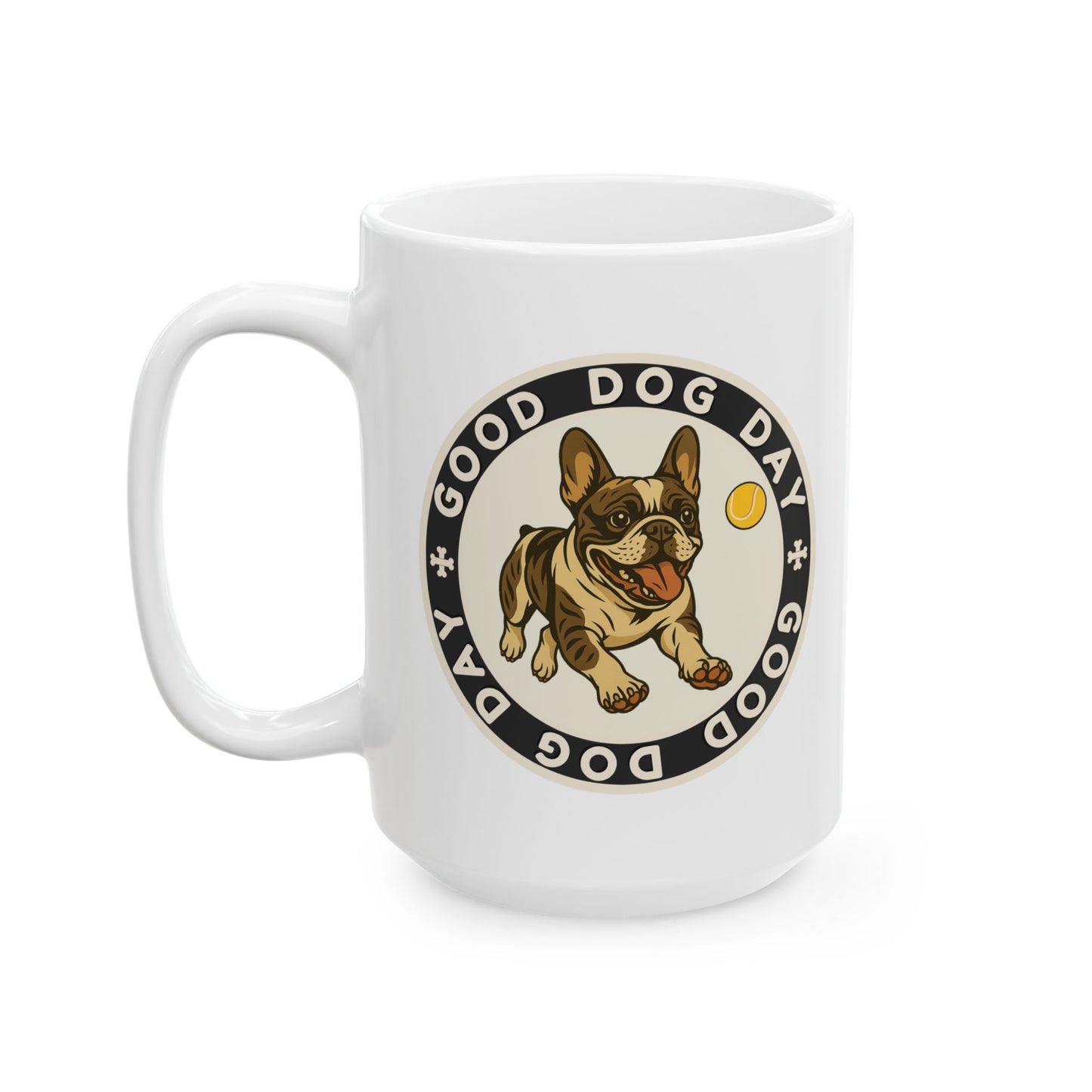Good Dog Day French Bulldog Mug – Cream & Charcoal