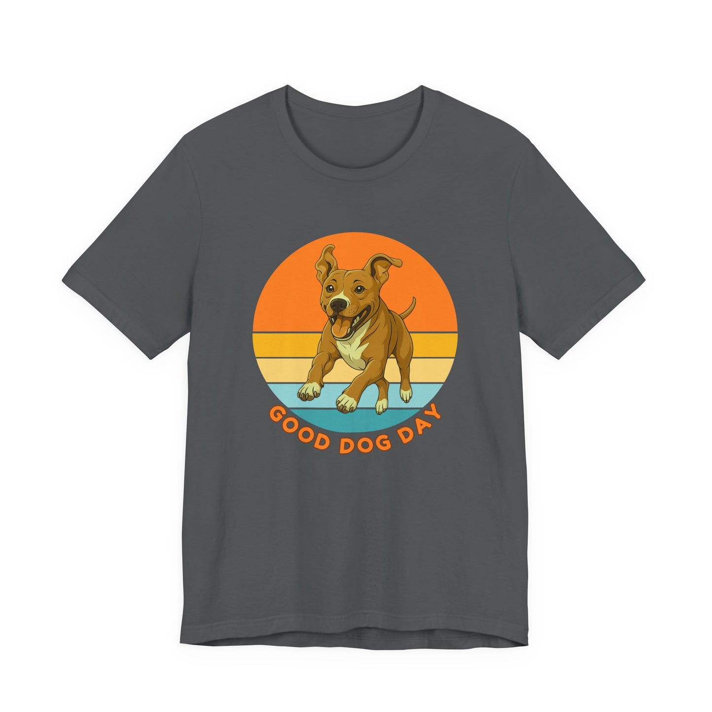 Good Dog Day Pit Bull Shirt – Sandstone & Terra – Retro Sunset