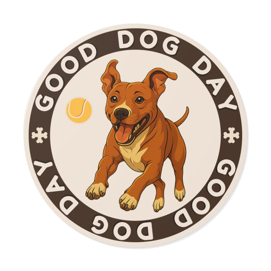 Good Dog Day Pit Bull 2"x2" Sticker – Coffee & Cream
