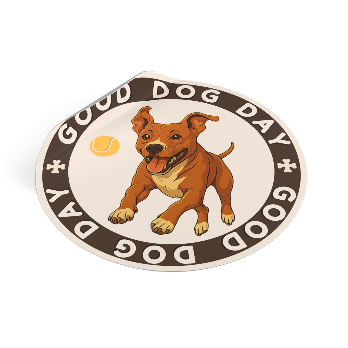 Good Dog Day Pit Bull 3"x3" Sticker – Coffee & Cream