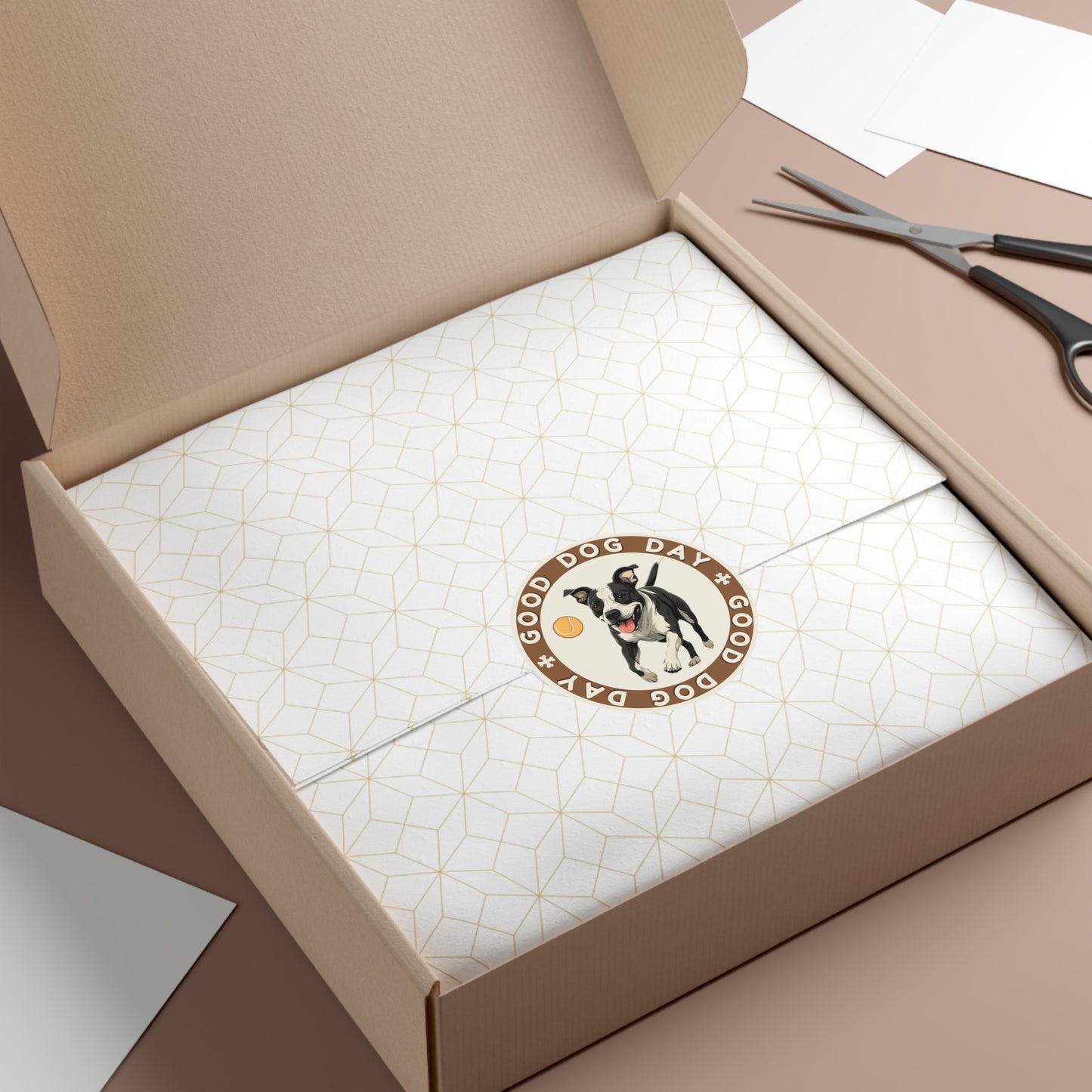 Good Dog Day Pit Bull 3"x3" Sticker – Sandstone & Terra