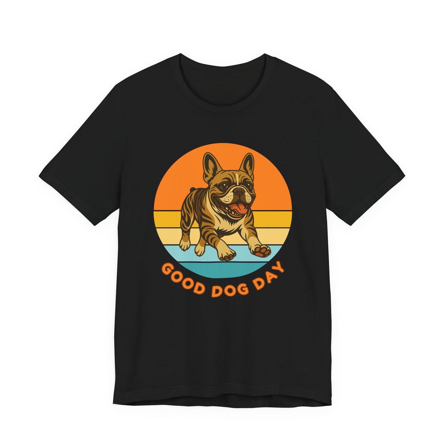Good Dog Day French Bulldog – Brown Sugar & Cream – Retro Sunset