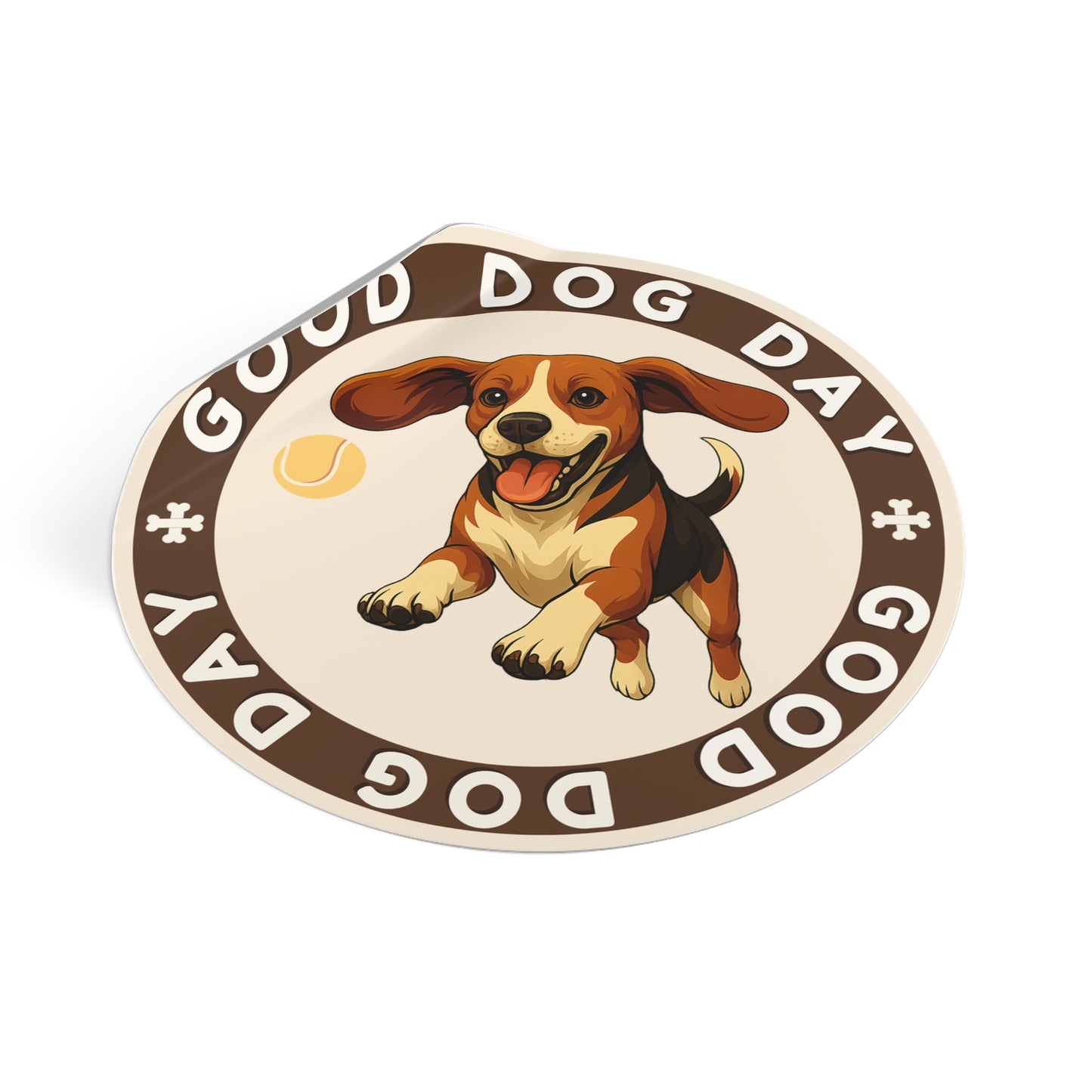 Good Dog Day Beagle 3"x3" Sticker – Cream & Cocoa