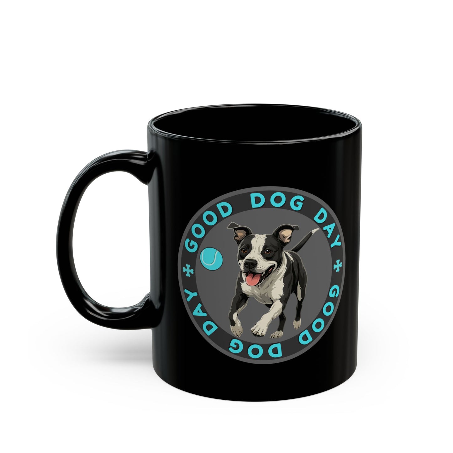 Good Dog Day Pit Bull Black Mug – Dark Mode