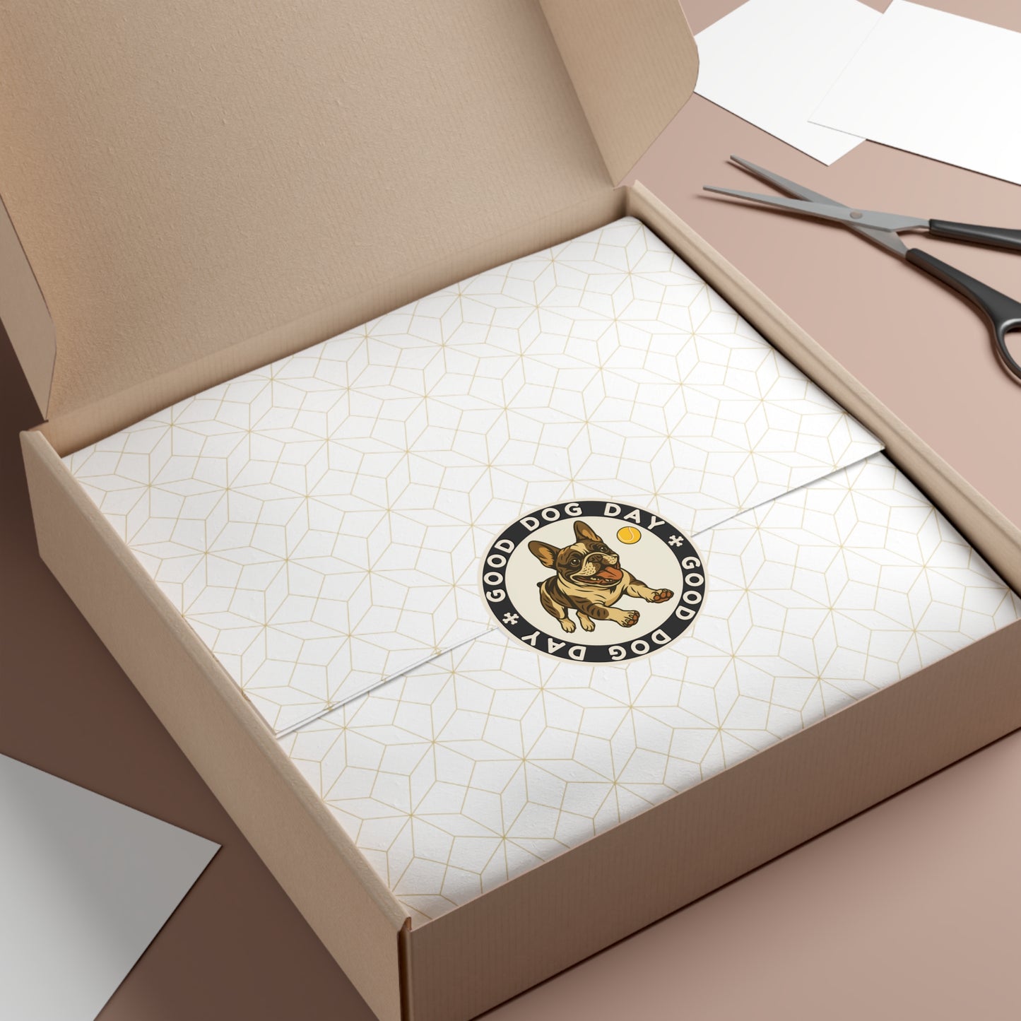 Good Dog Day French Bulldog 3"x3" Sticker – Cream & Charcoal