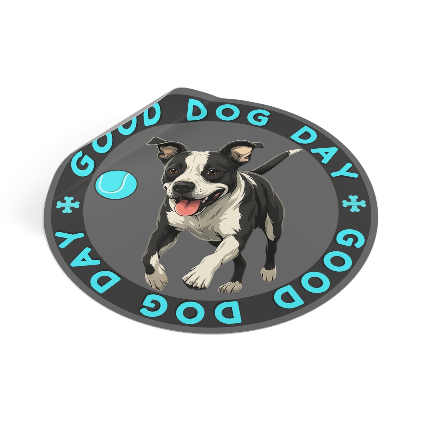 Good Dog Day Pit Bull 3"x3" Sticker – Dark Mode