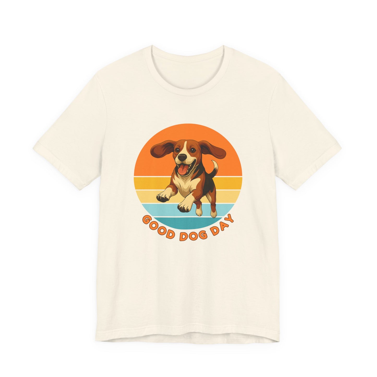 Good Dog Day Beagle Shirt – Cream & Cocoa – Retro Sunset