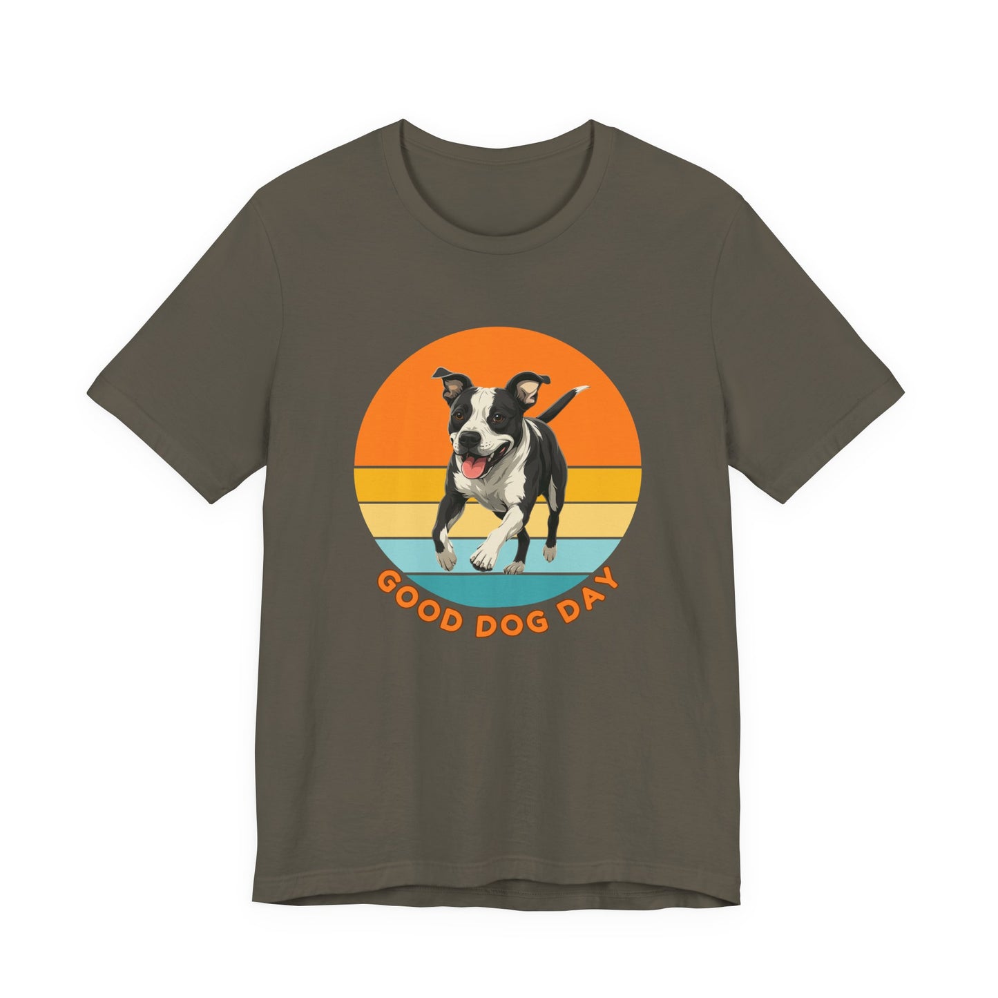 Good Dog Day Pit Bull Shirt – Storm & Bone – Retro Sunset