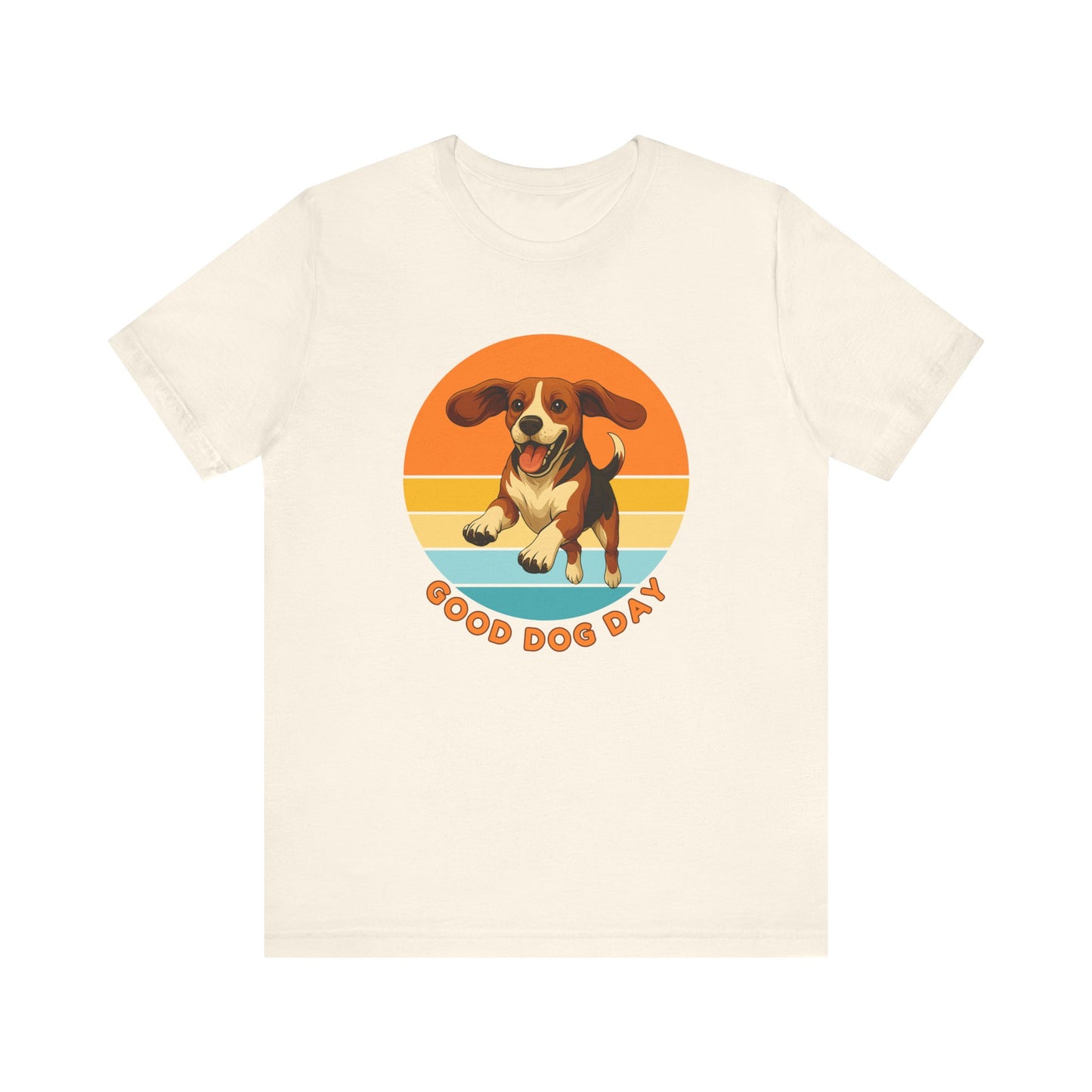 Good Dog Day Beagle Shirt – Cream & Cocoa – Retro Sunset