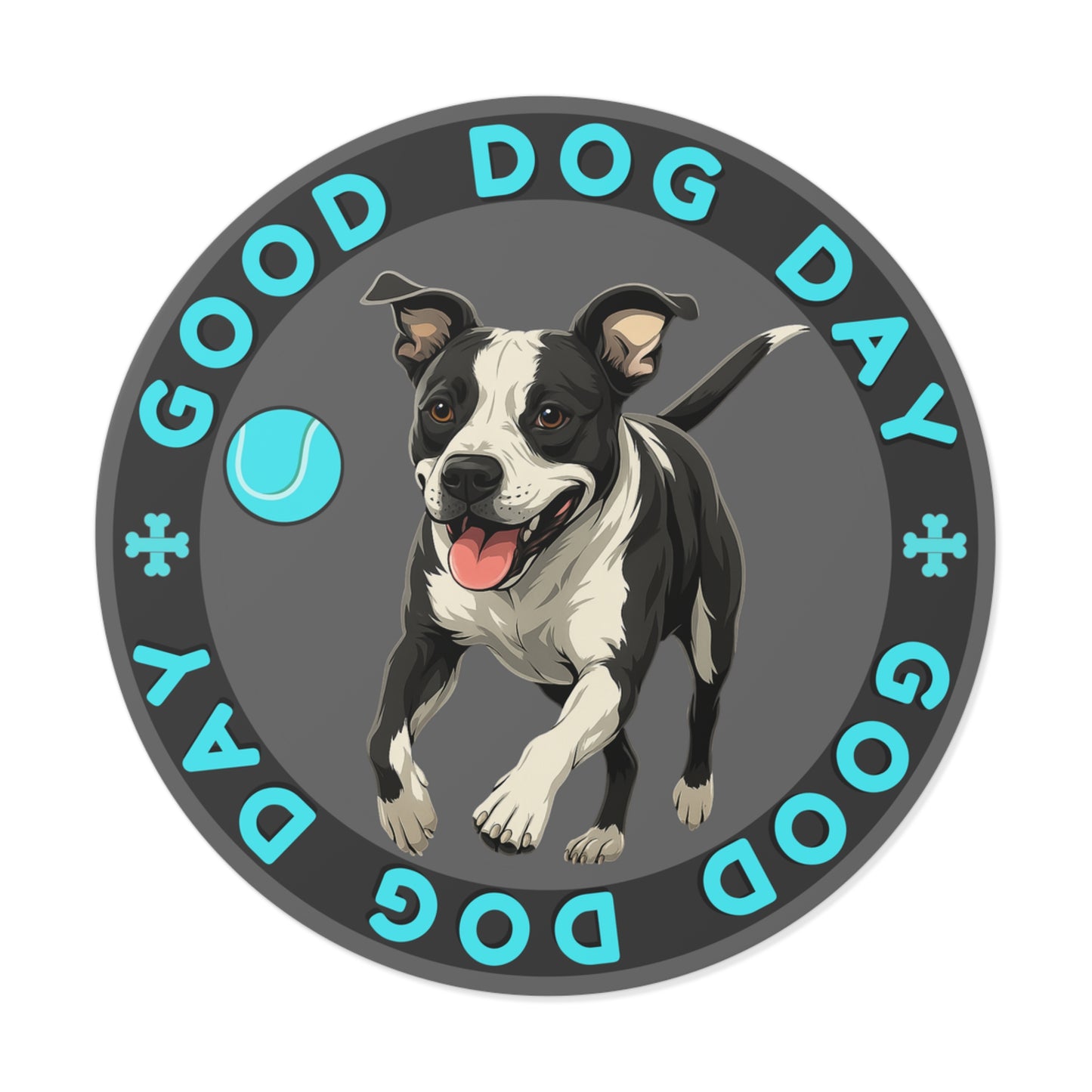 Good Dog Day Pit Bull 3"x3" Sticker – Dark Mode