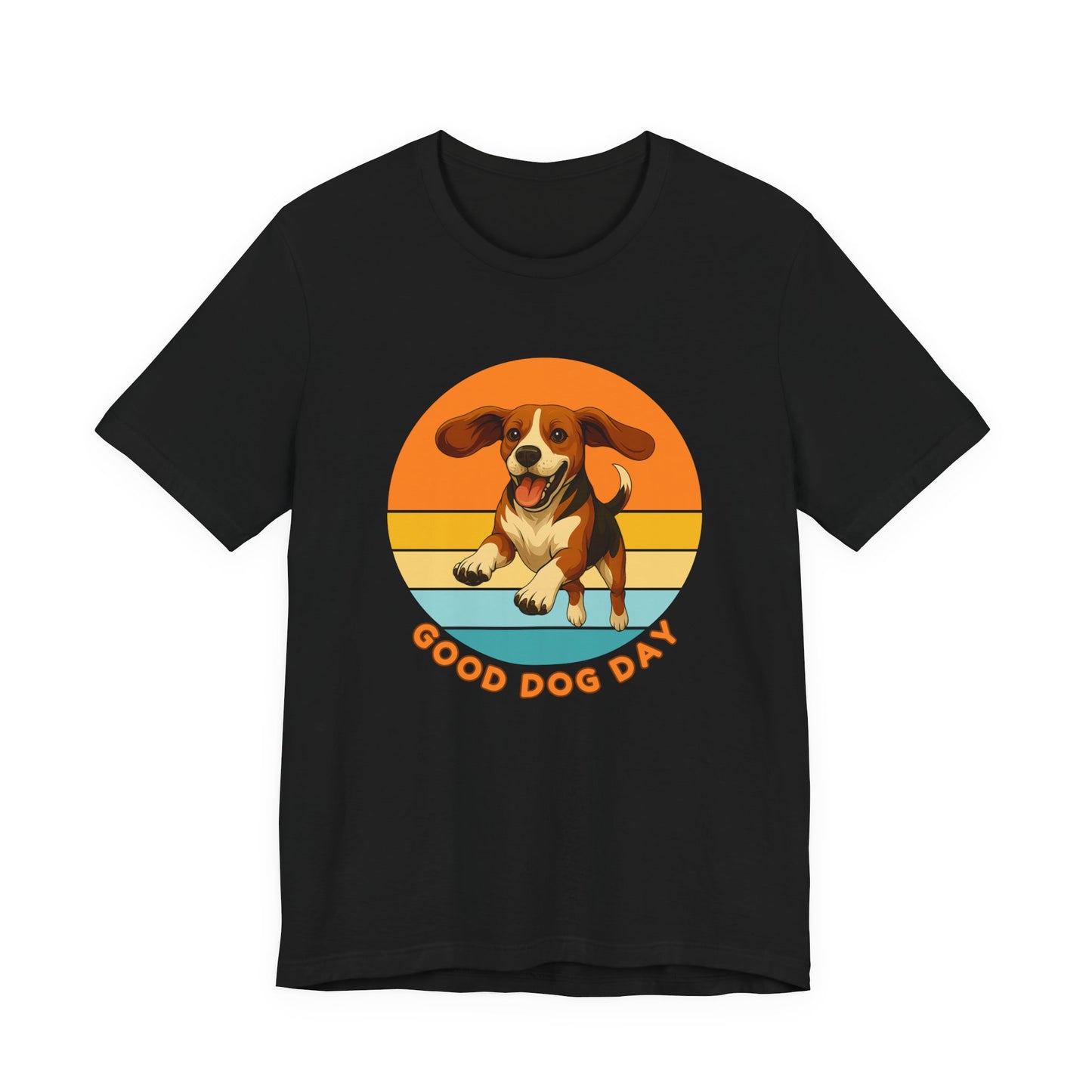 Good Dog Day Beagle Shirt – Cream & Cocoa – Retro Sunset