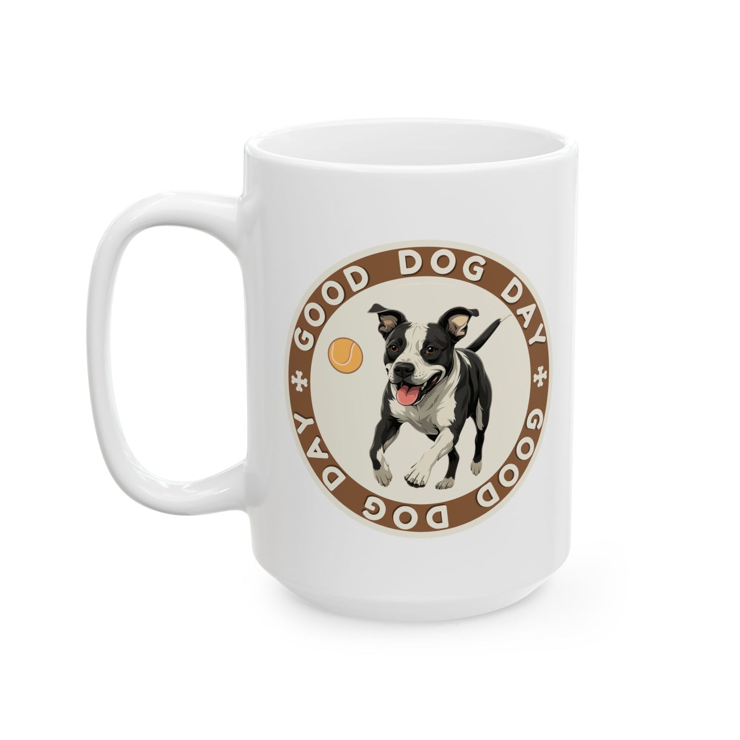 Good Dog Day Pit Bull Mug – Sandstone & Terra