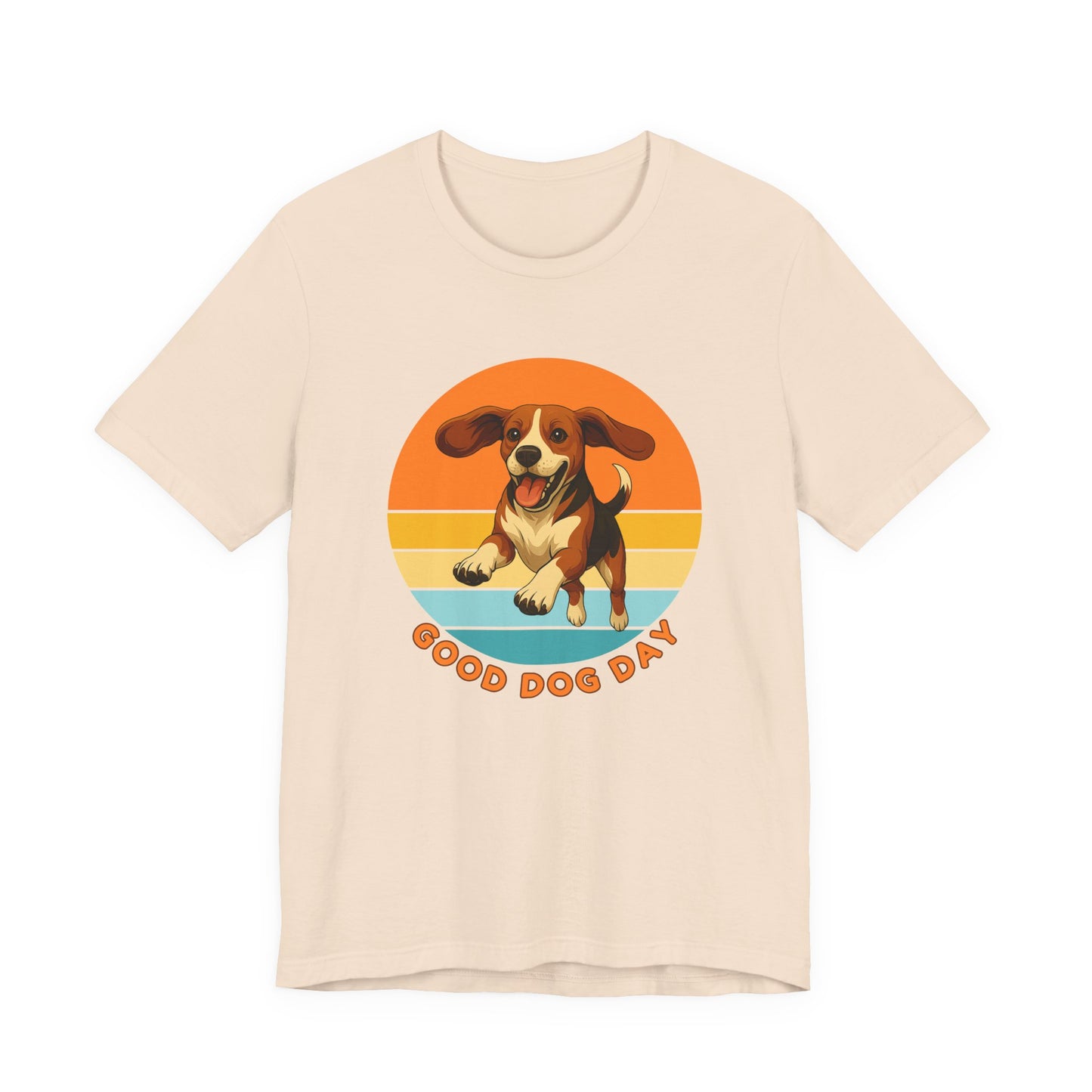 Good Dog Day Beagle Shirt – Cream & Cocoa – Retro Sunset