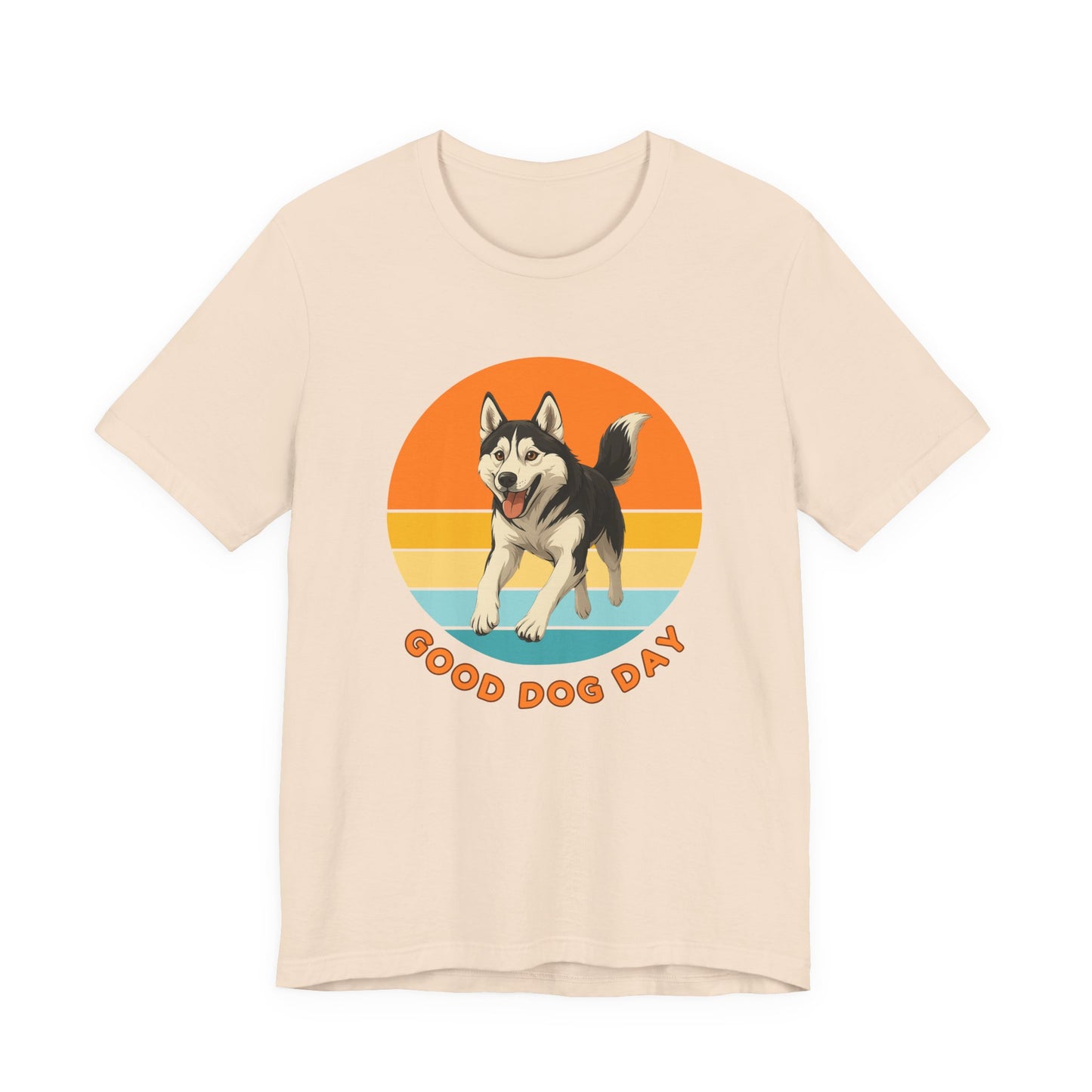 Good Dog Day Husky Shirt – Driftwood & Bark – Retro Sunset