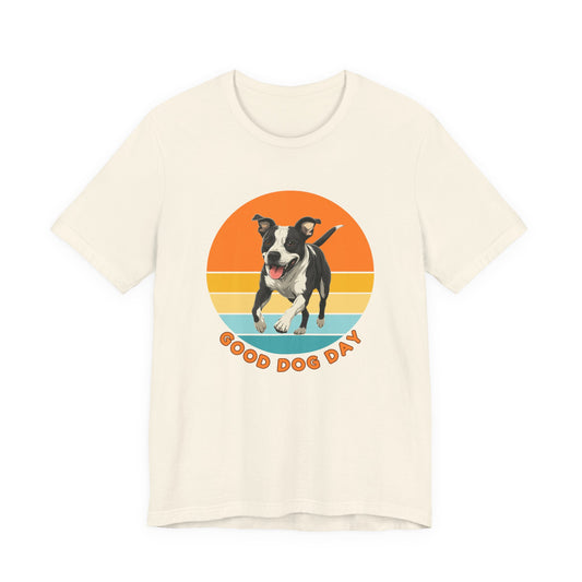 Good Dog Day Pit Bull Shirt – Storm & Bone – Retro Sunset