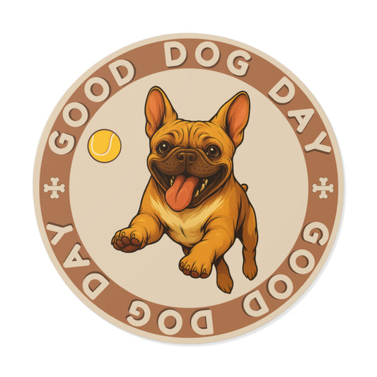 Good Dog Day French Bulldog 2"x2" Sticker – Cream & Clay
