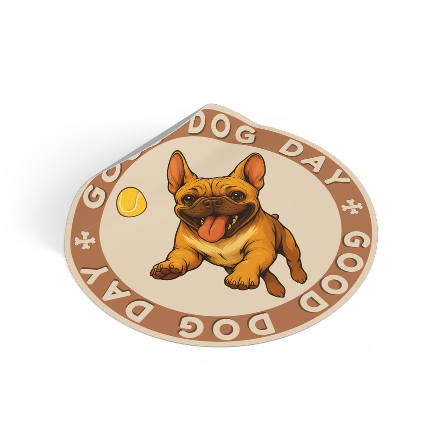 Good Dog Day French Bulldog 2"x2" Sticker – Cream & Clay