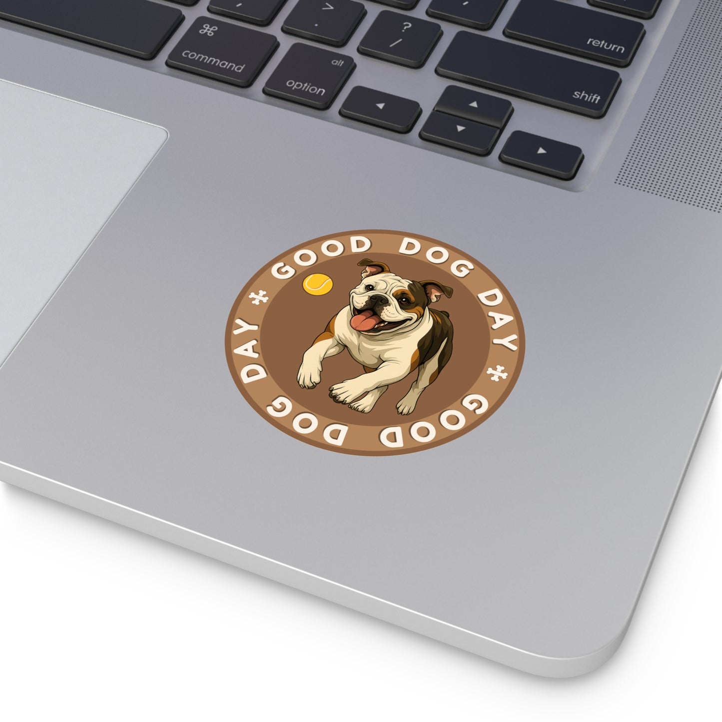 Good Dog Day Bulldog 3"x3" Sticker – Saddle & Biscuit