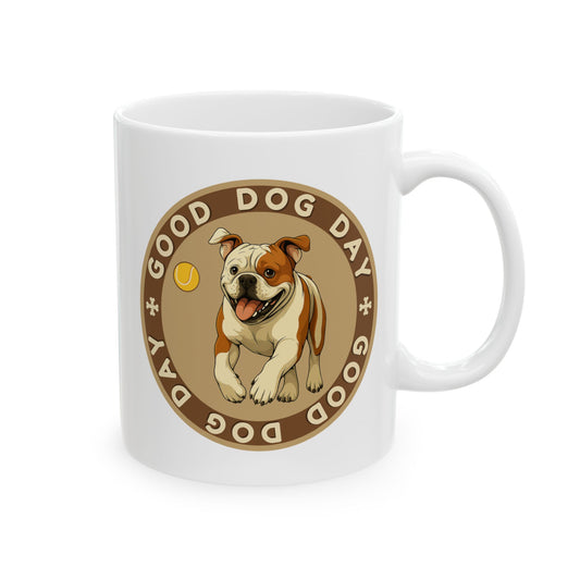 Good Dog Day Bulldog Mug – Rust & Cream