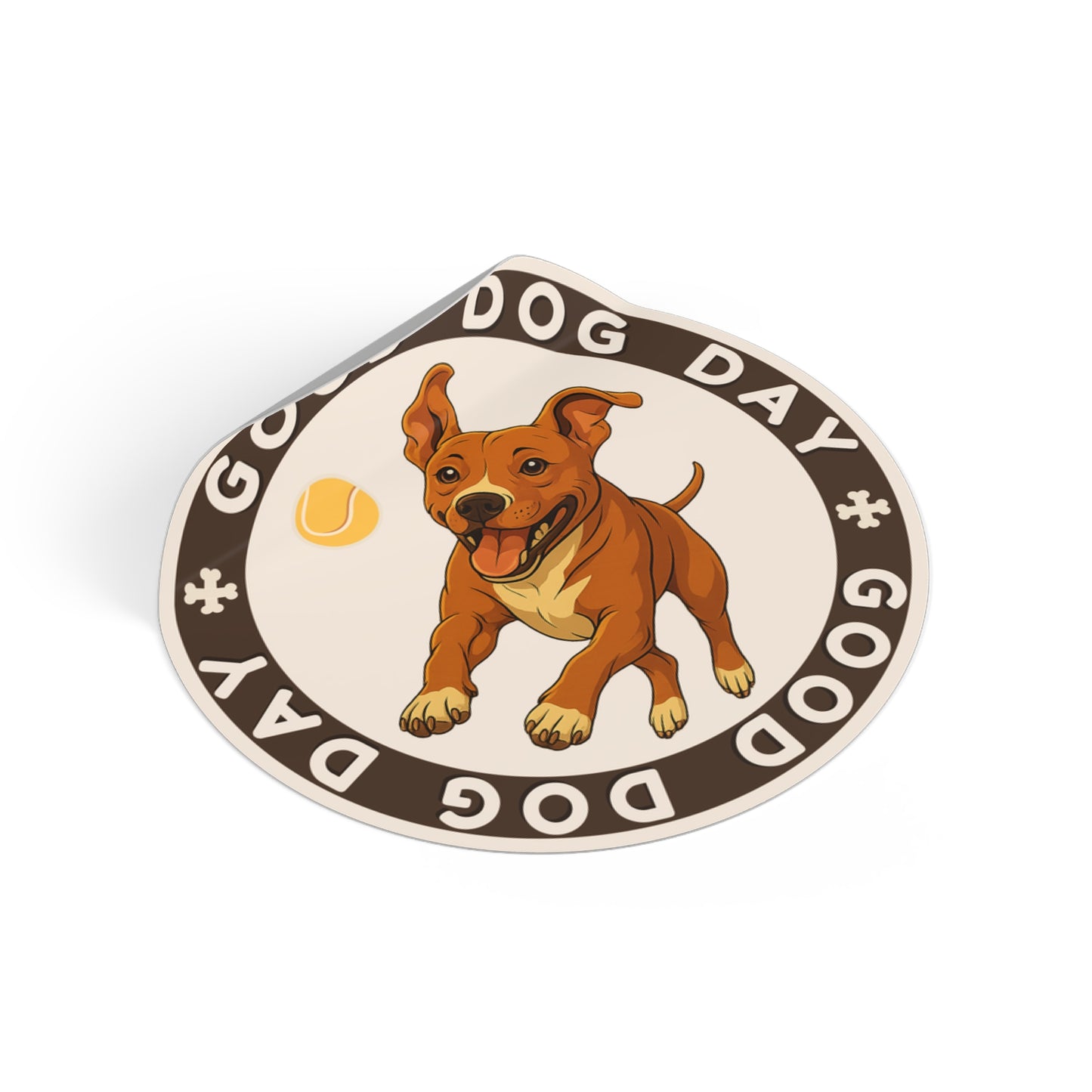 Good Dog Day Pit Bull 2"x2" Sticker – Coffee & Cream
