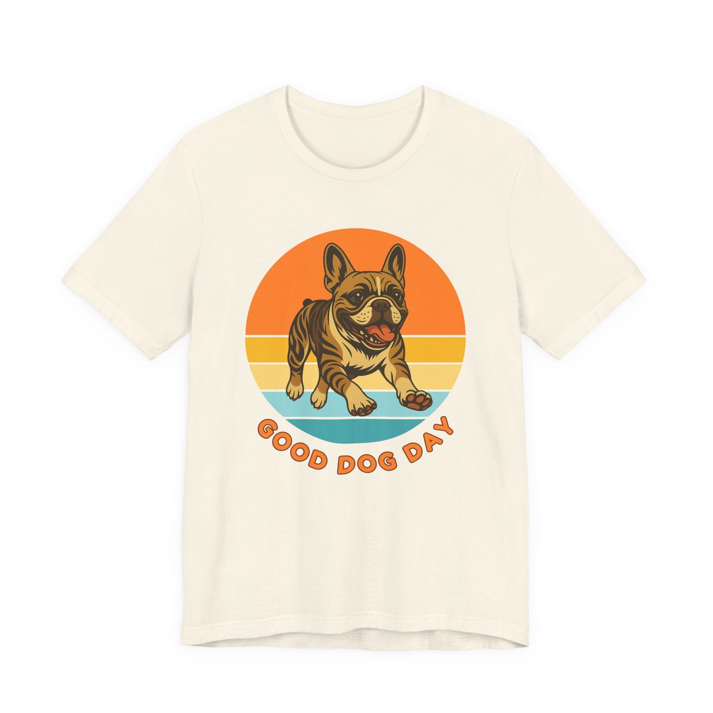 Good Dog Day French Bulldog – Brown Sugar & Cream – Retro Sunset