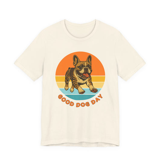 Good Dog Day French Bulldog – Brown Sugar & Cream – Retro Sunset