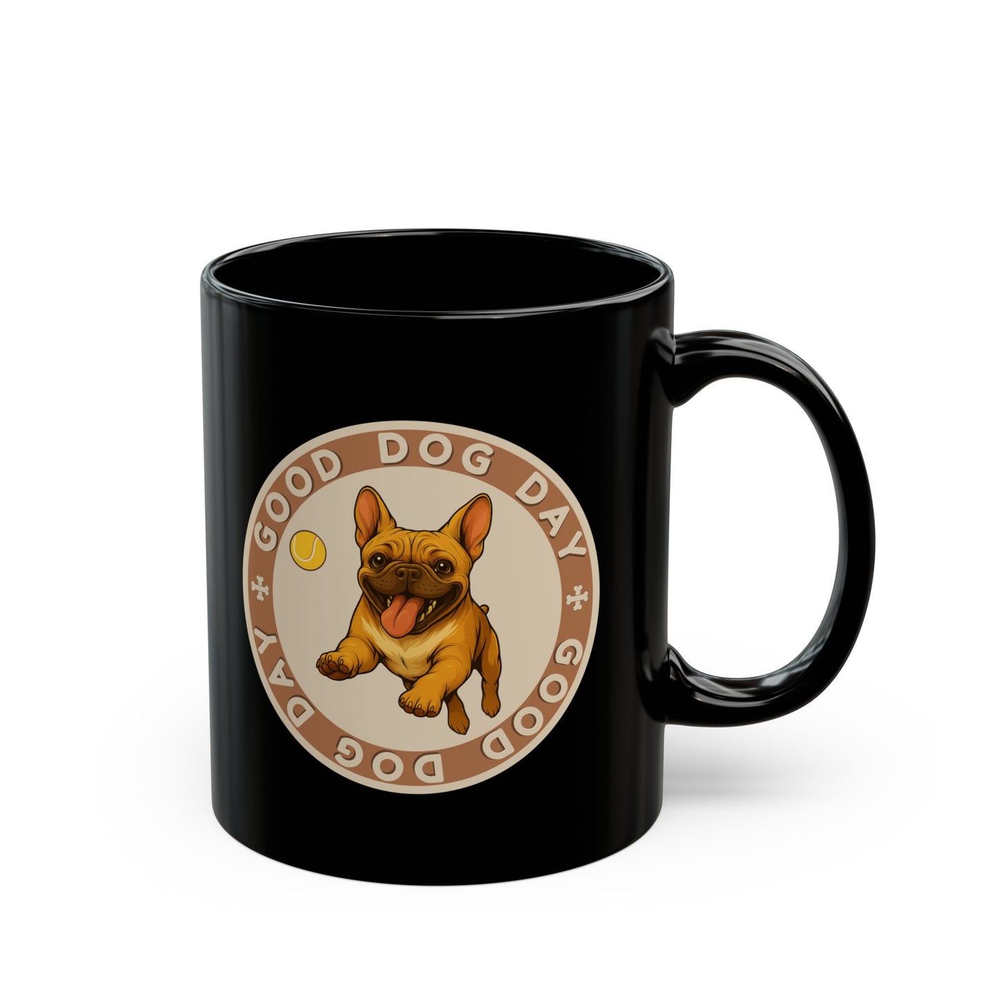 Good Dog Day French Bulldog Black Mug – Cream & Clay