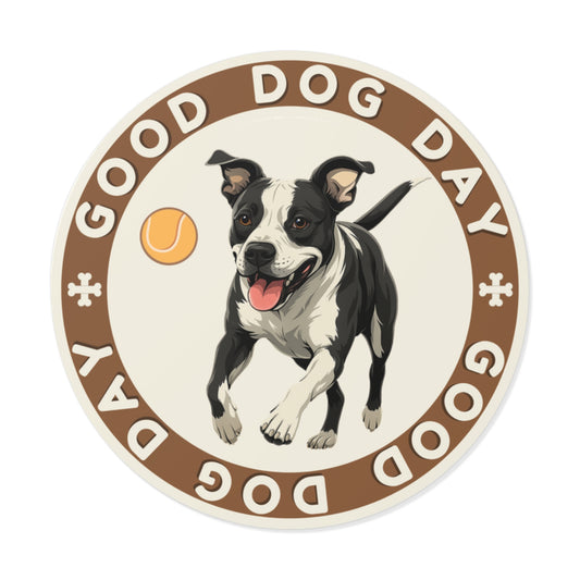 Good Dog Day Pit Bull 2"x2" Sticker – Sandstone & Terra