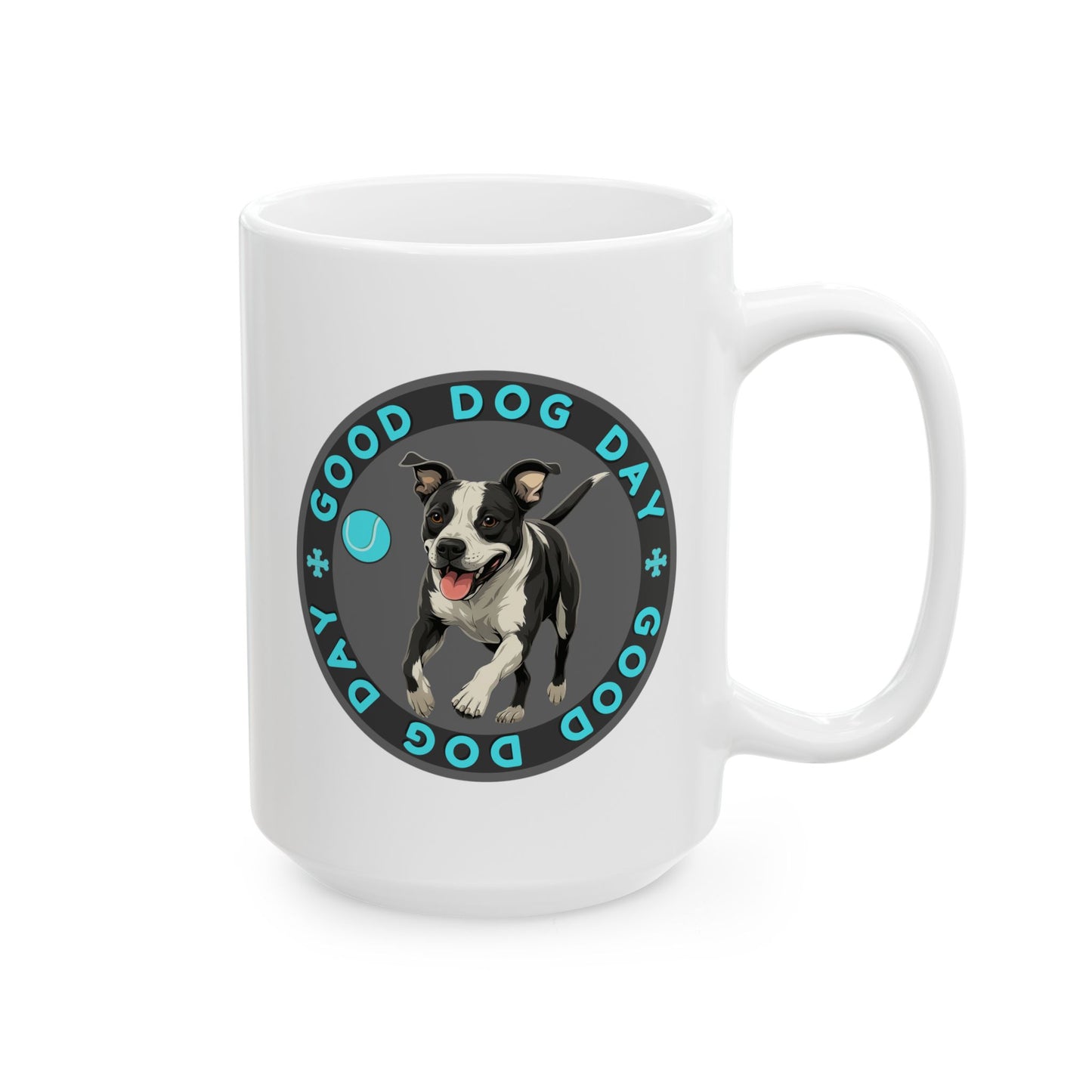 Good Dog Day Pit Bull Mug – Dark Mode