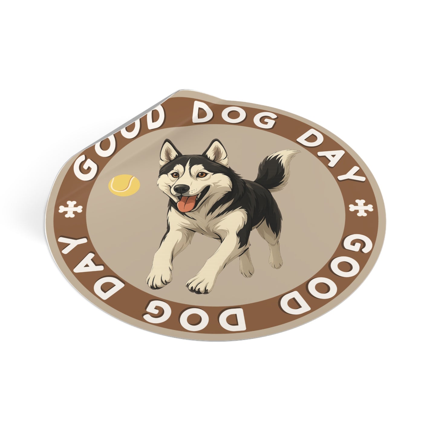 Good Dog Day Husky 3"x3" Sticker – Driftwood & Bark
