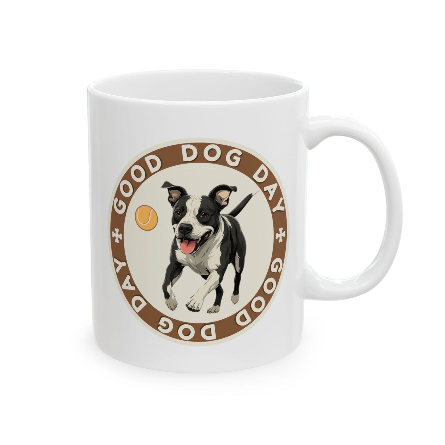 Good Dog Day Pit Bull Mug – Sandstone & Terra