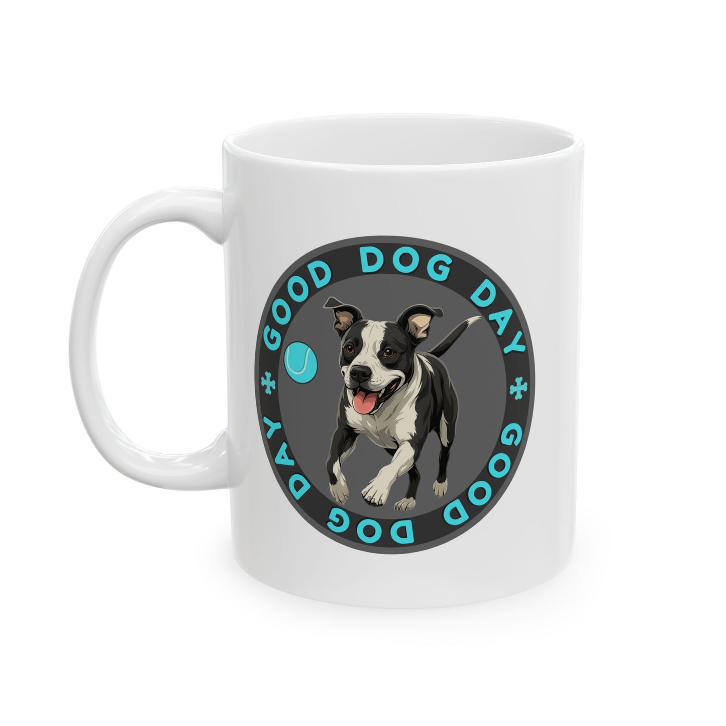 Good Dog Day Pit Bull Mug – Dark Mode