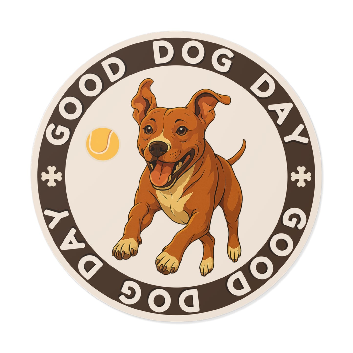 Good Dog Day Pit Bull 3"x3" Sticker – Coffee & Cream