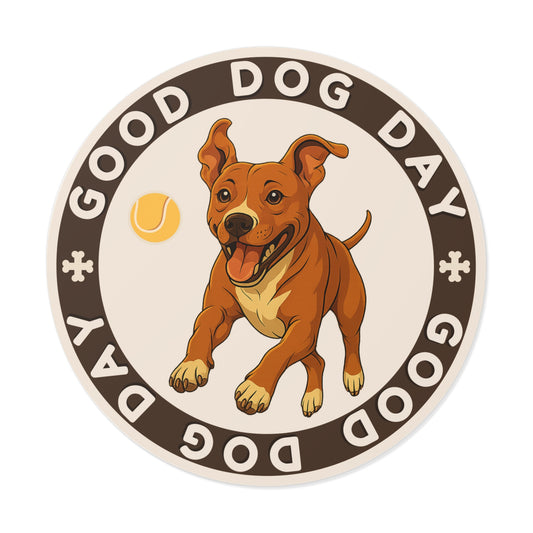 Good Dog Day Pit Bull 3"x3" Sticker – Coffee & Cream