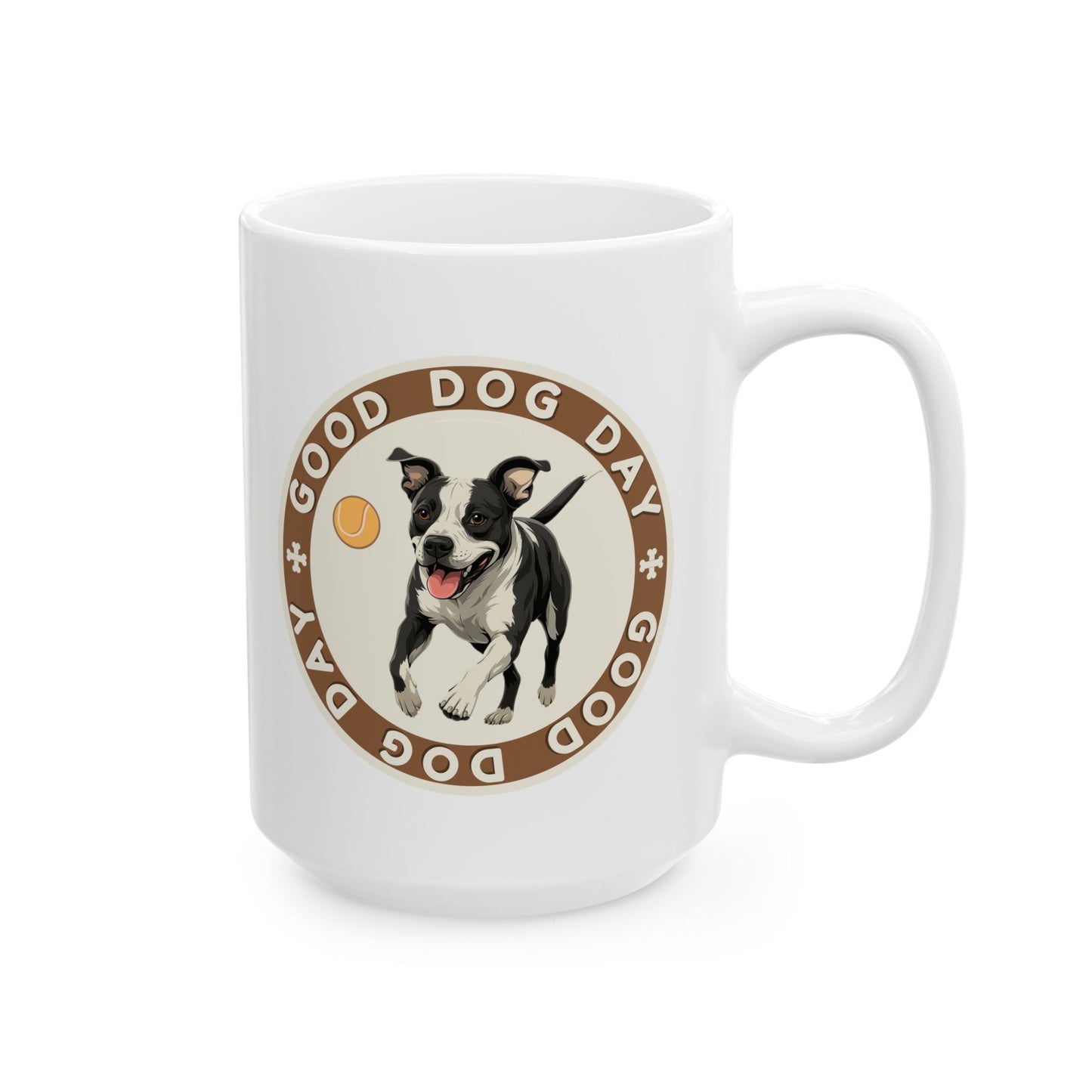 Good Dog Day Pit Bull Mug – Sandstone & Terra