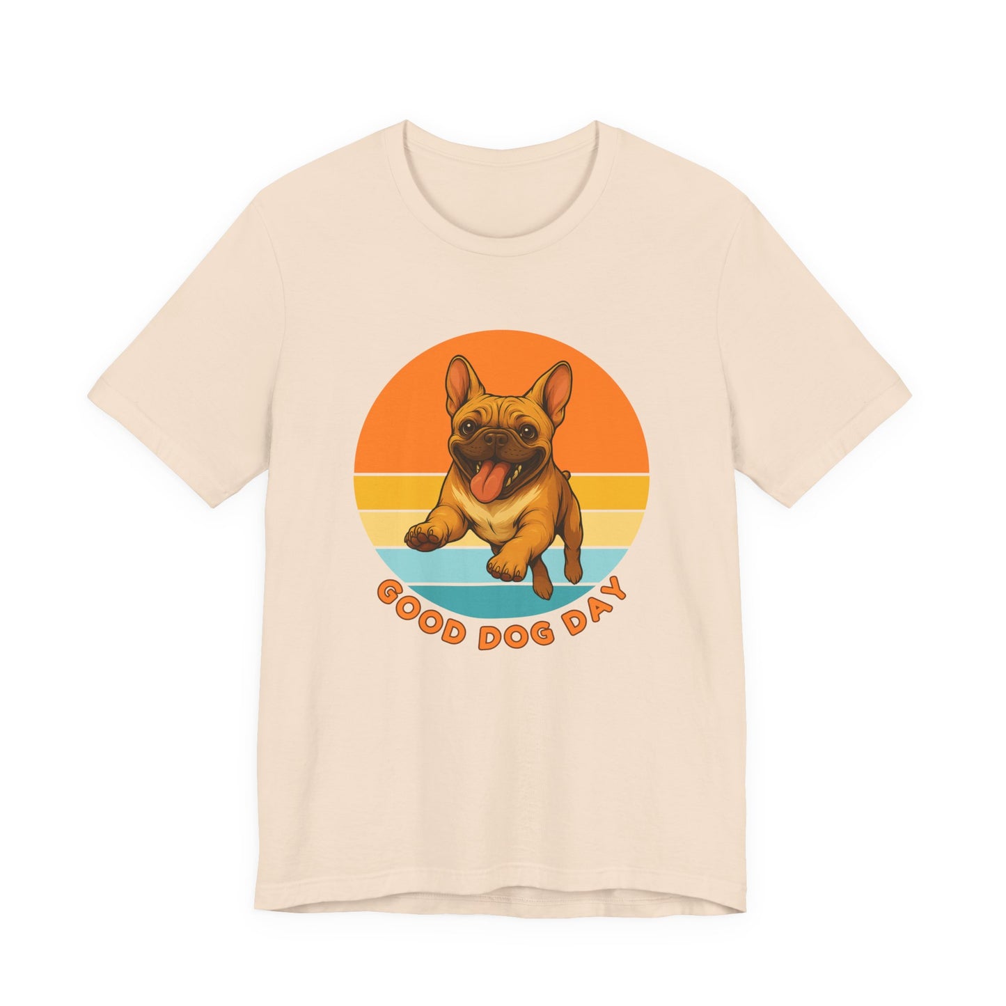 Good Dog Day French Bulldog Shirt – Cream & Clay – Retro Sunset