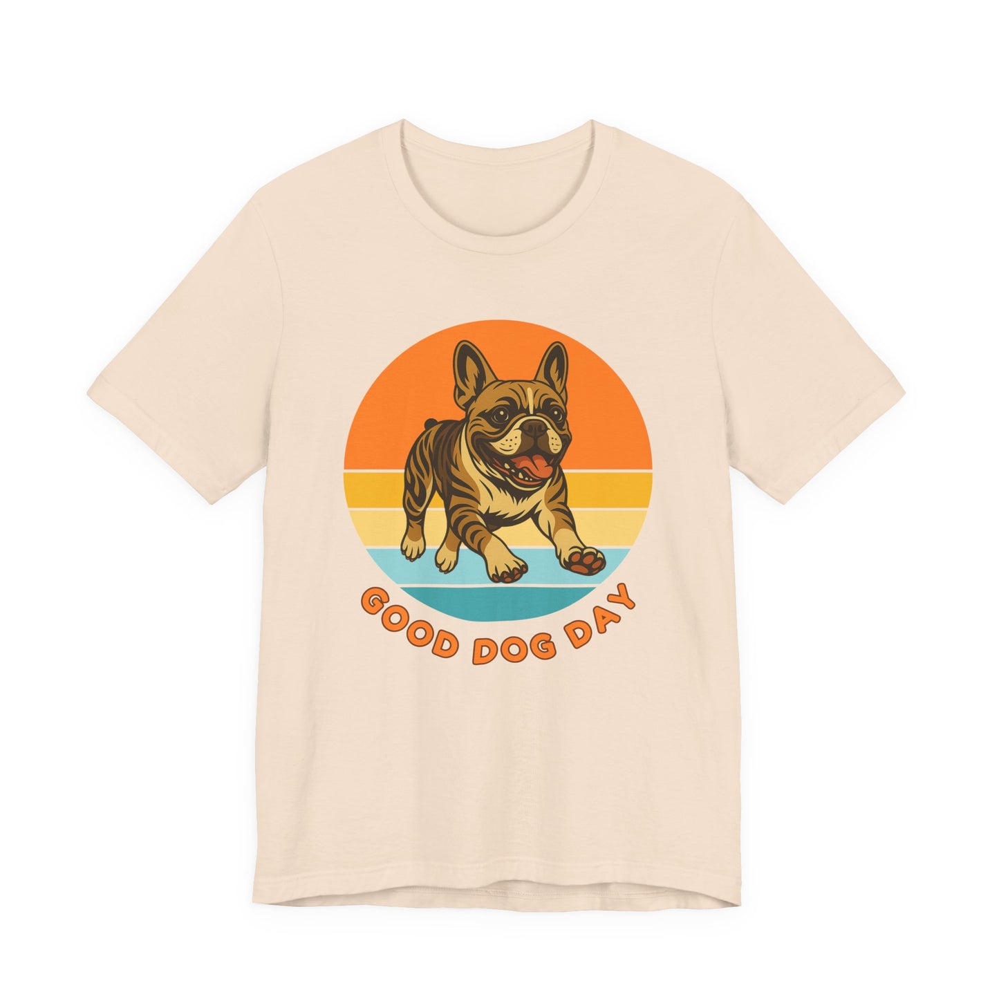 Good Dog Day French Bulldog – Brown Sugar & Cream – Retro Sunset