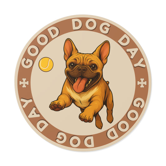 Good Dog Day French Bulldog 3"x3" Sticker – Cream & Clay
