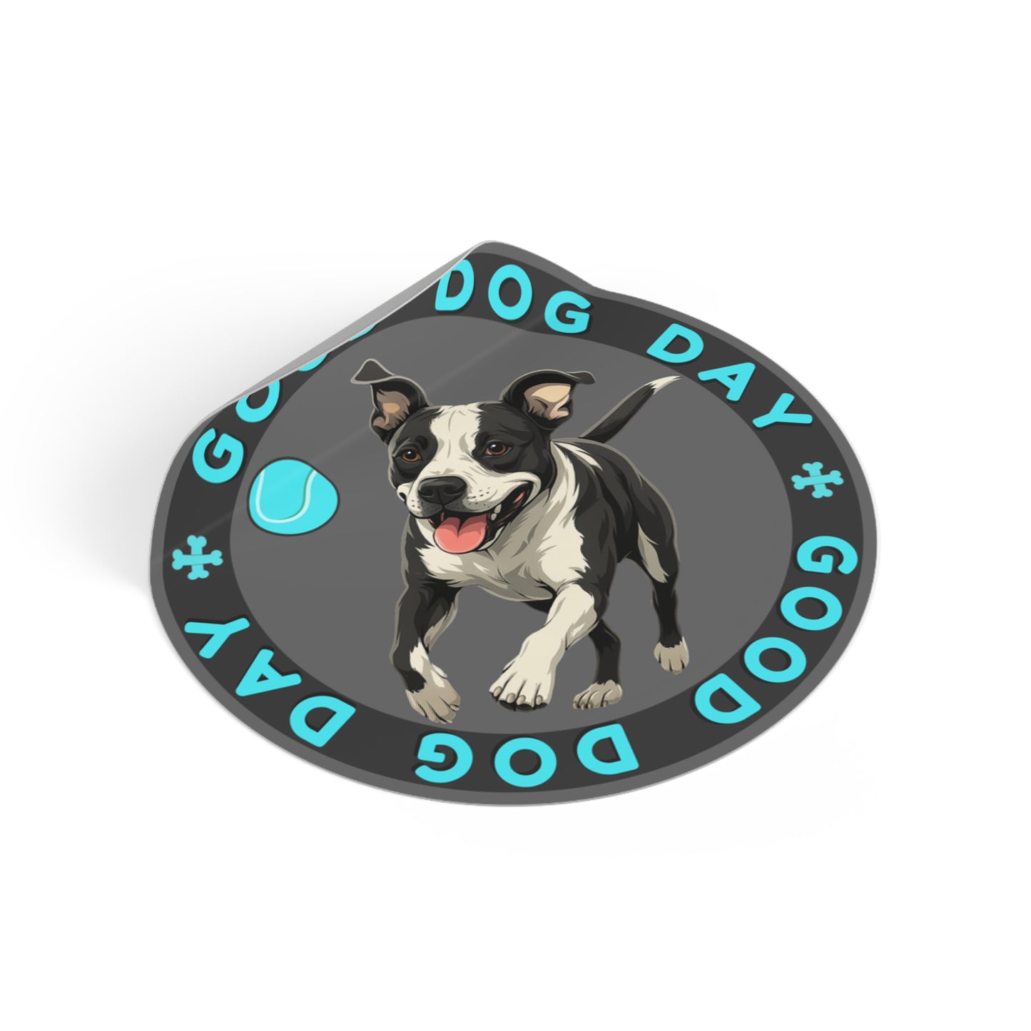 Good Dog Day Pit Bull 2"x2" Sticker – Dark Mode
