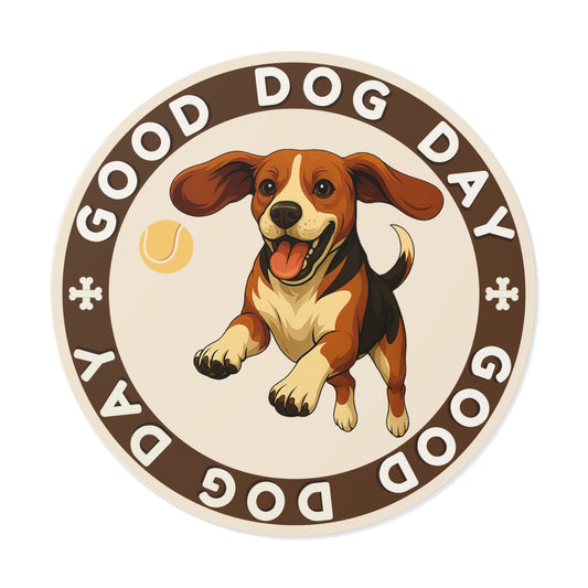 Good Dog Day Beagle 3"x3" Sticker – Cream & Cocoa