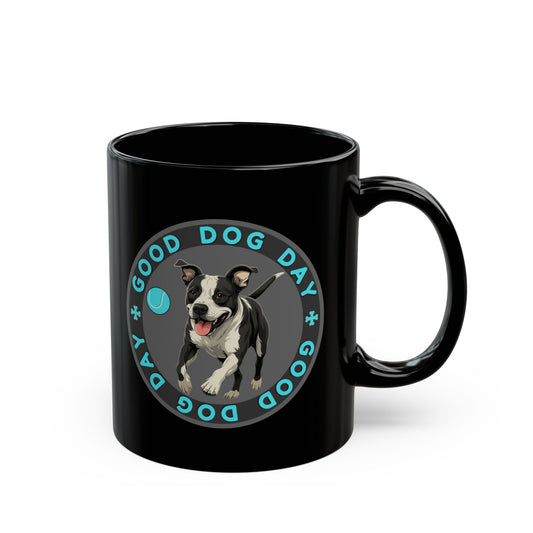 Good Dog Day Pit Bull Black Mug – Dark Mode