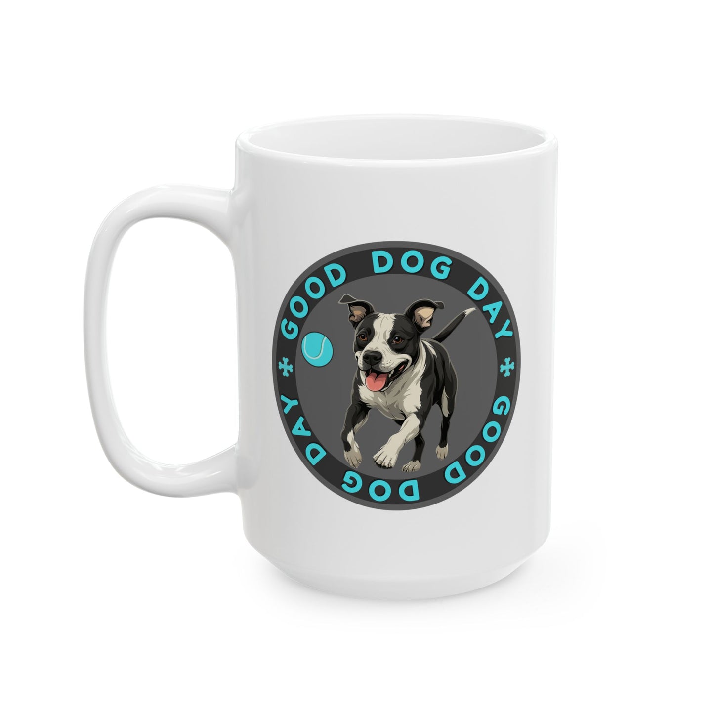 Good Dog Day Pit Bull Mug – Dark Mode