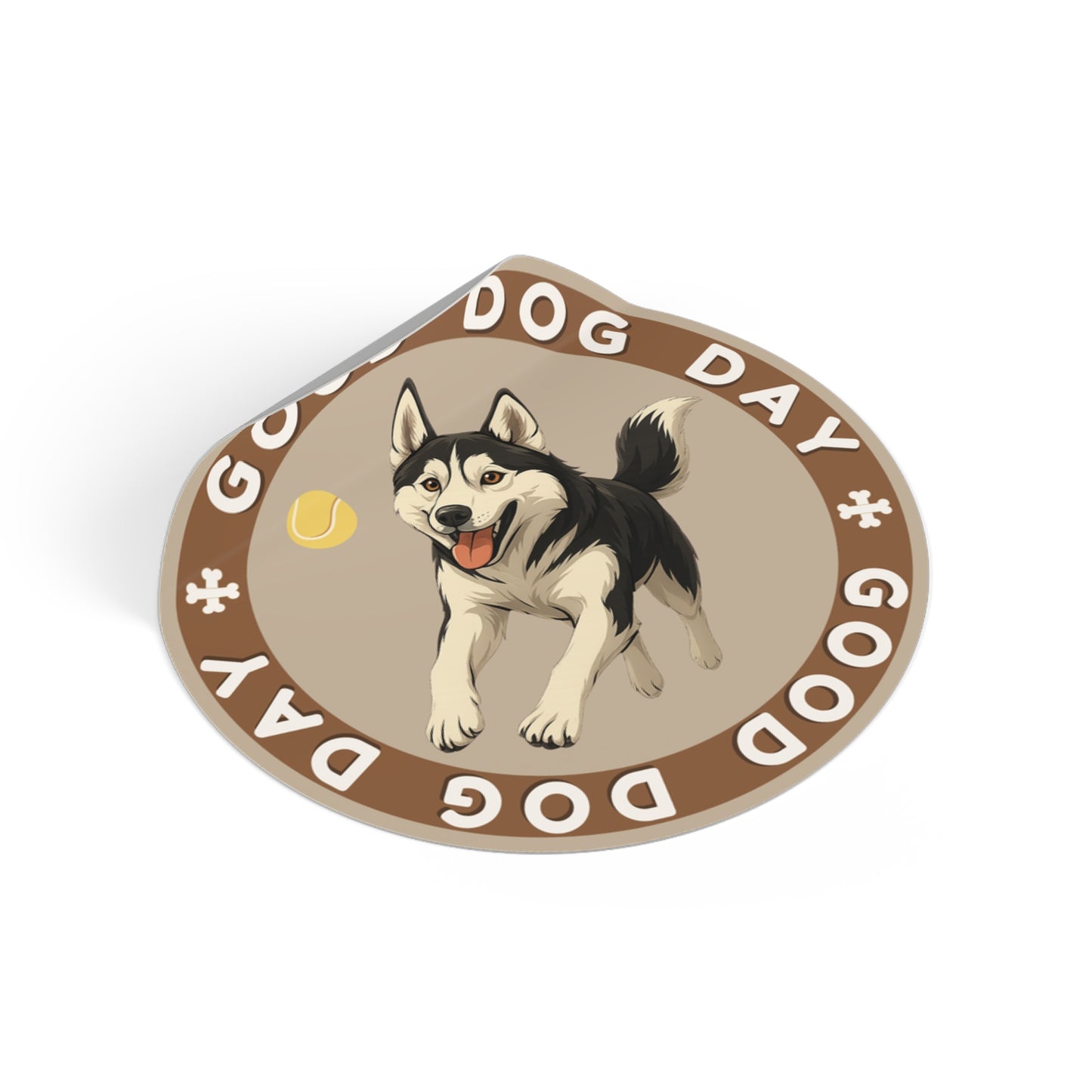 Good Dog Day Husky 2"x2" Sticker – Driftwood & Bark