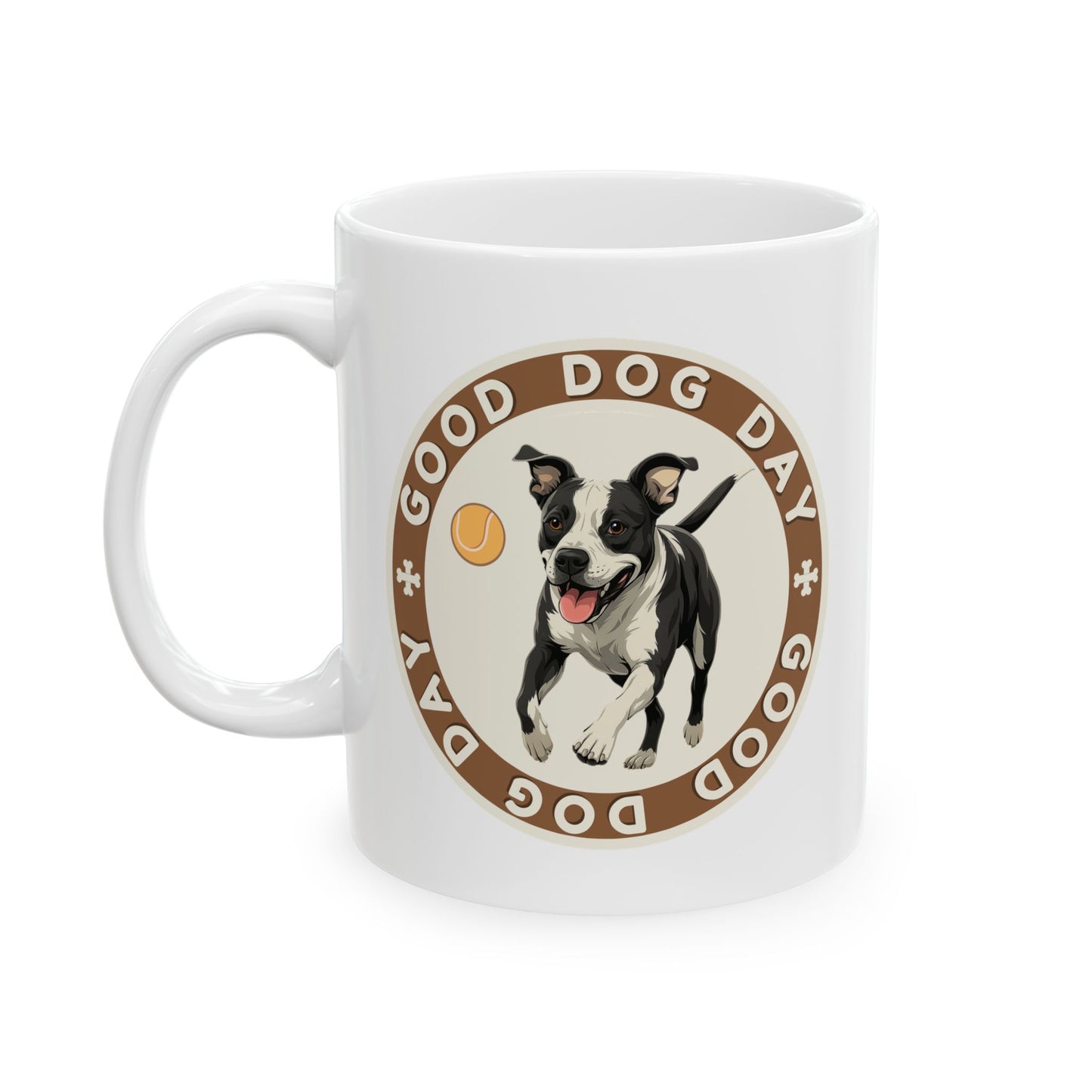 Good Dog Day Pit Bull Mug – Sandstone & Terra